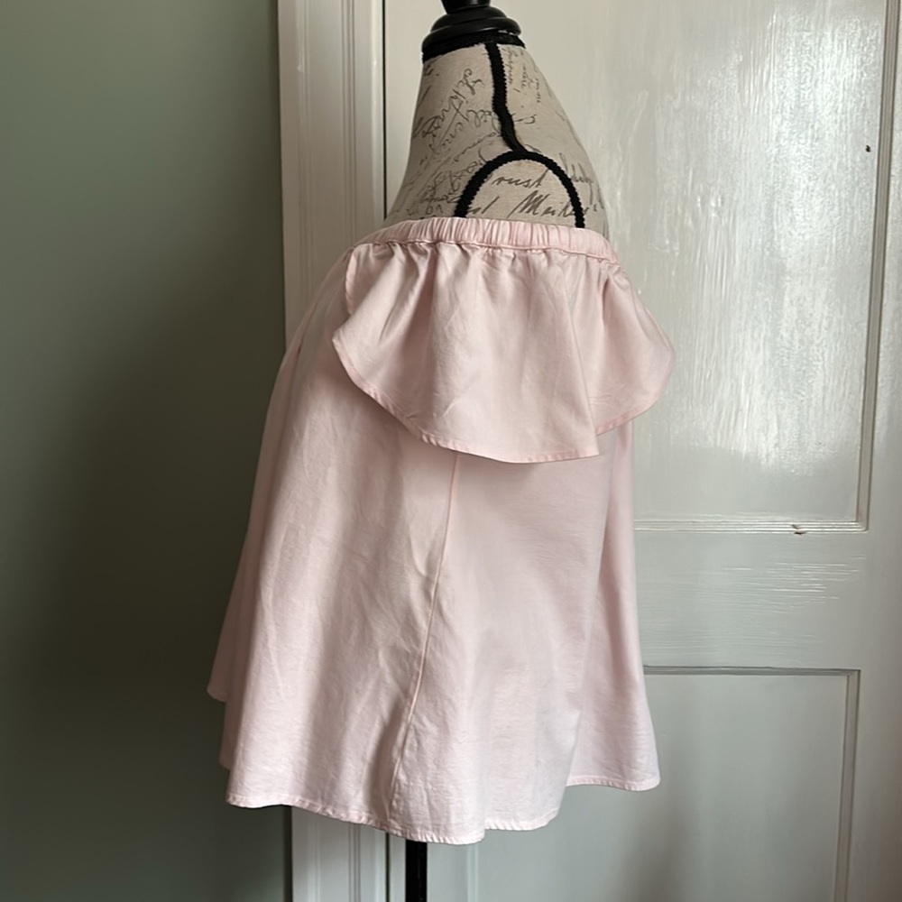 SINCERELY JULES Carmen Flutter Sleeve Pink Off Shoulder Blouse - Picture 9 of 15